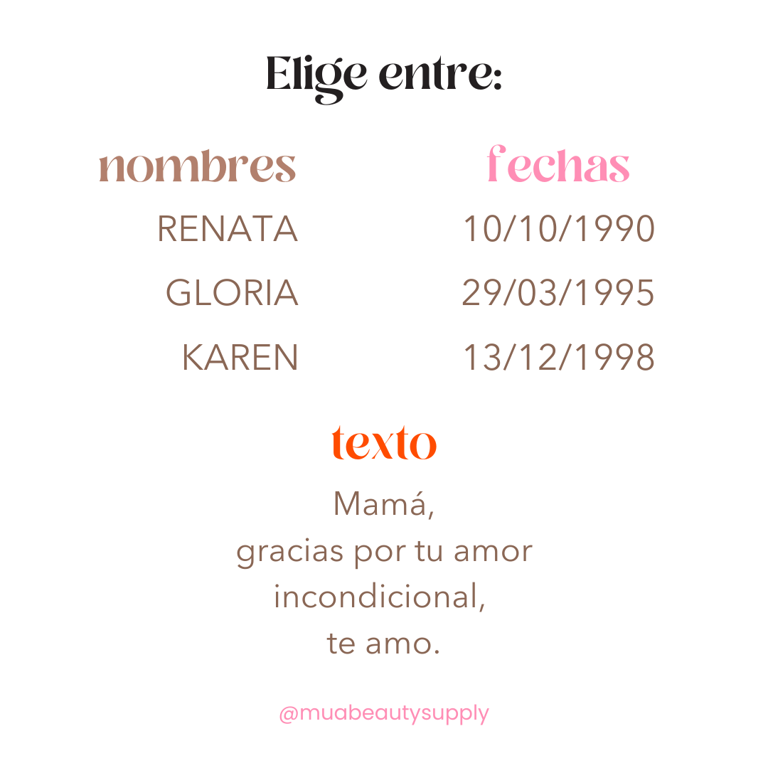 Collar Personalizado con Nombres y/o Fechas Memorables.