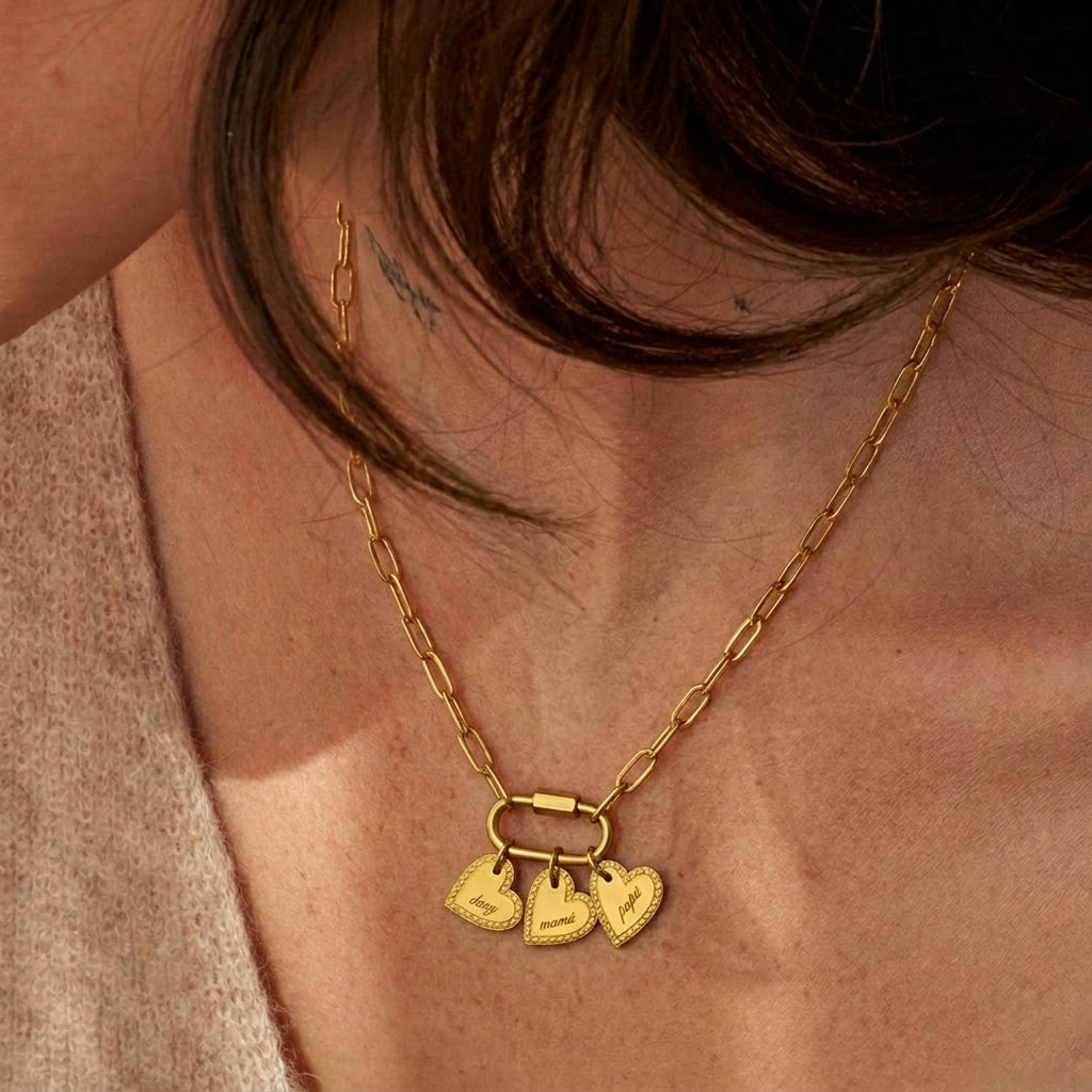 Collar Heart Chain Personalizado