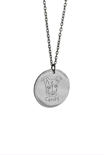 Collar Gran Amor. Placa circular con cara de mascota