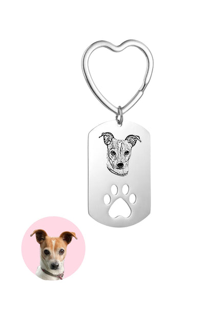 Llavero Paw. Personalizado con cara de mascota. Estilo Realista