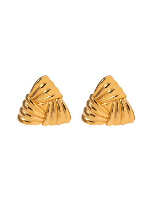 Aretes Hailey Triángulo. Dorado