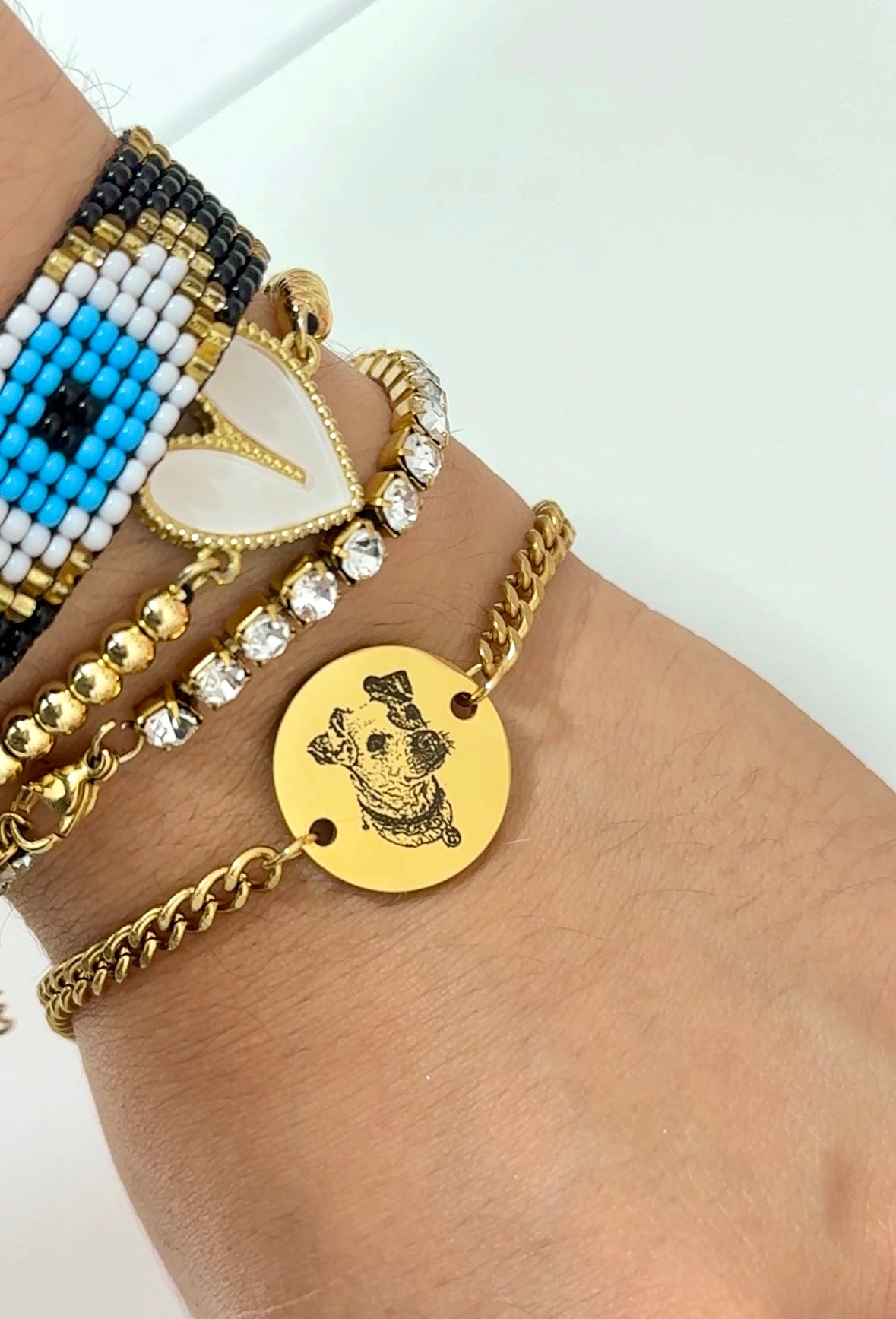 Pulsera Gran Amor. Personalizada con Cara de Mascota. Estilo Realista