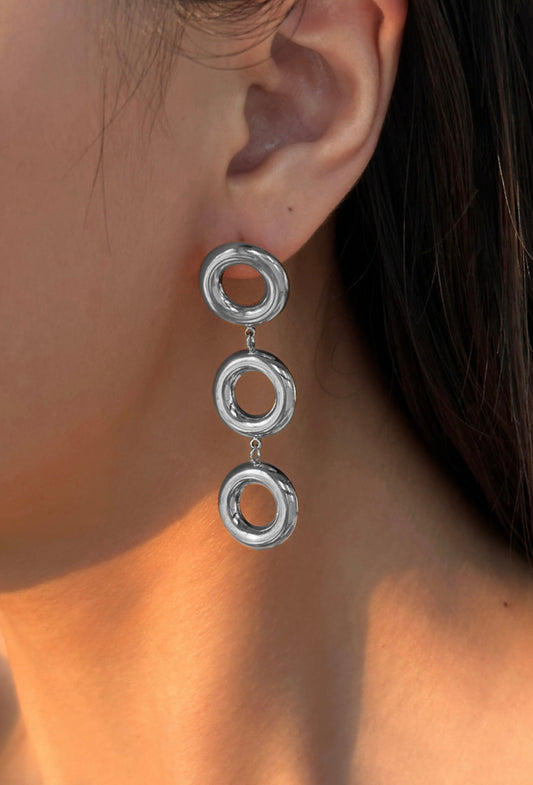 Three Circles Earrings. Color Plata