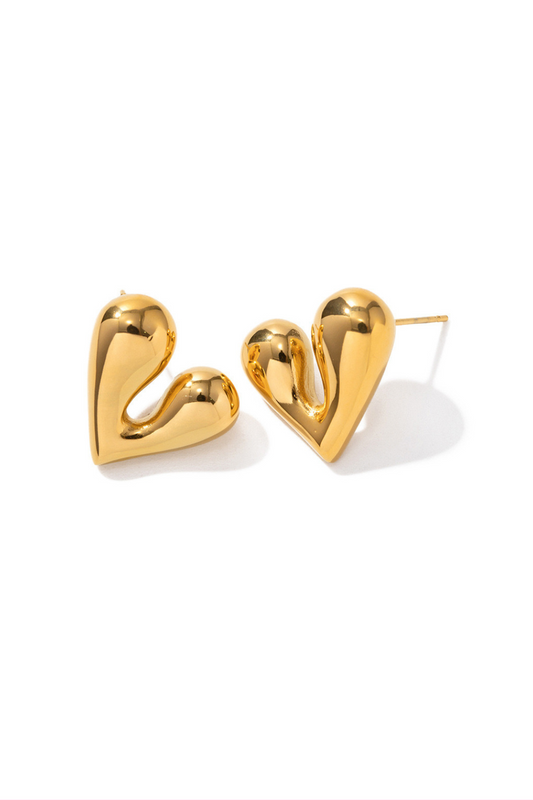 Aretes Corazón Bombón. Dorado