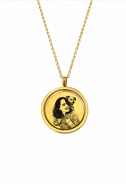 Collar Giratorio "Bucle" Personalizado con Foto y Frase