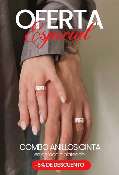Combo Anillos Cinta Personalizados, Unisex