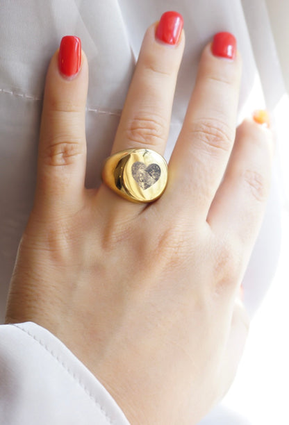 Forever Ring. Anillo de Sello Personalizado con Huellas Digitales