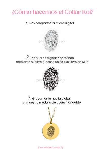 Combo Koi de Collar + Pulsera, Personalizados con Huellas Digitales