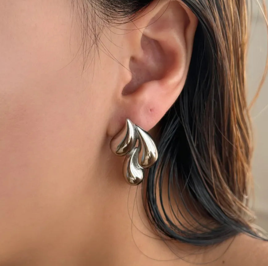 Aretes Three Drops. Plata