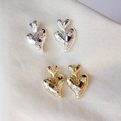 Heart and gems earrings