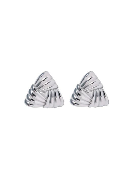 Aretes Hailey Triángulo. Plata