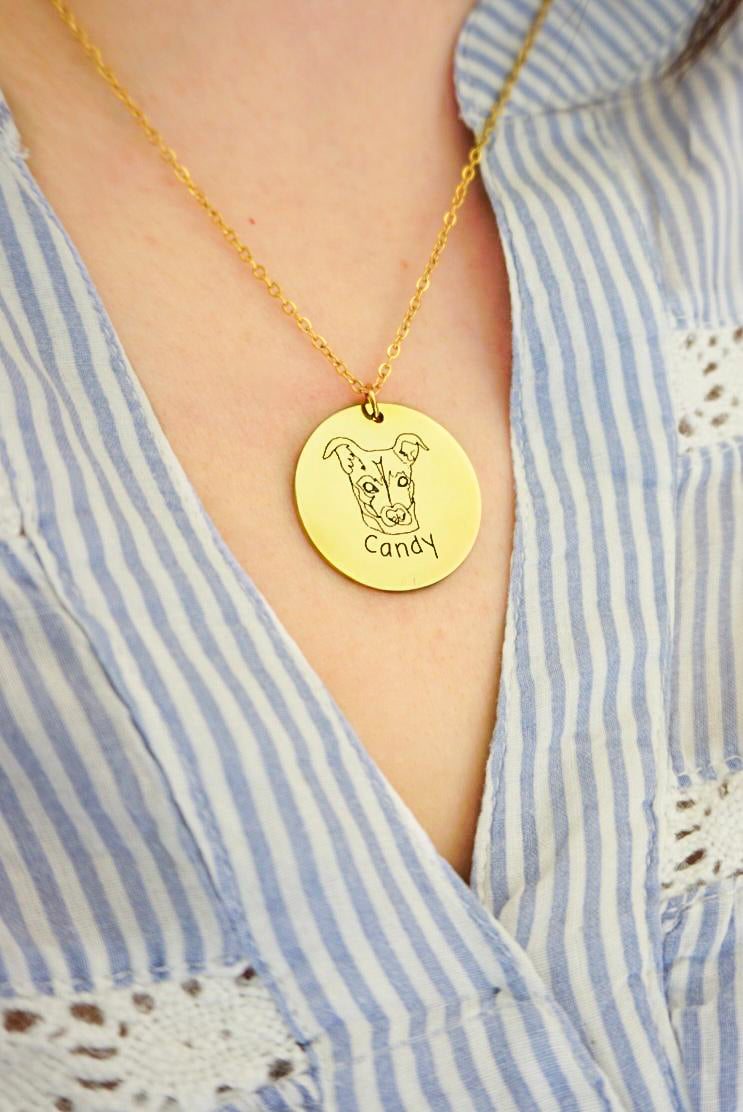 Collar Gran Amor. Placa circular con cara de mascota