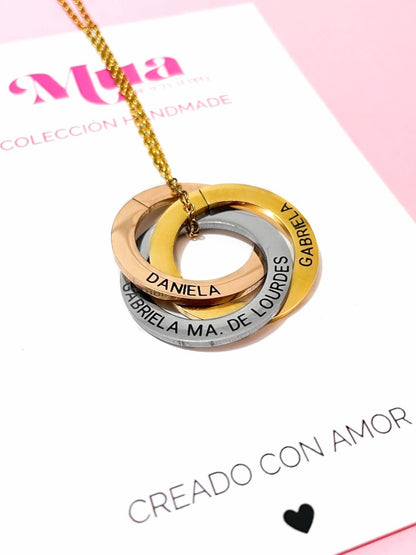 Collar anillo ruso con tres círculos