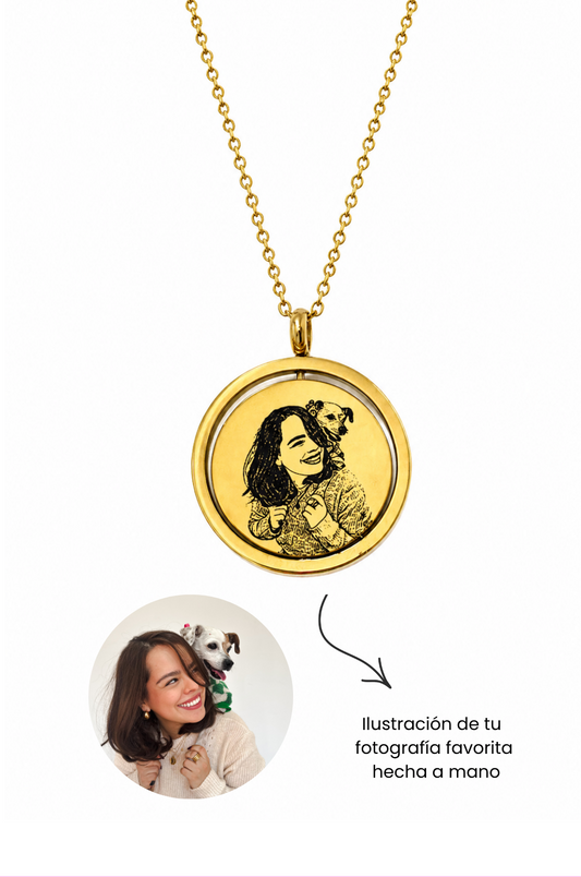 Collar Giratorio "Bucle" Personalizado con Foto y Frase