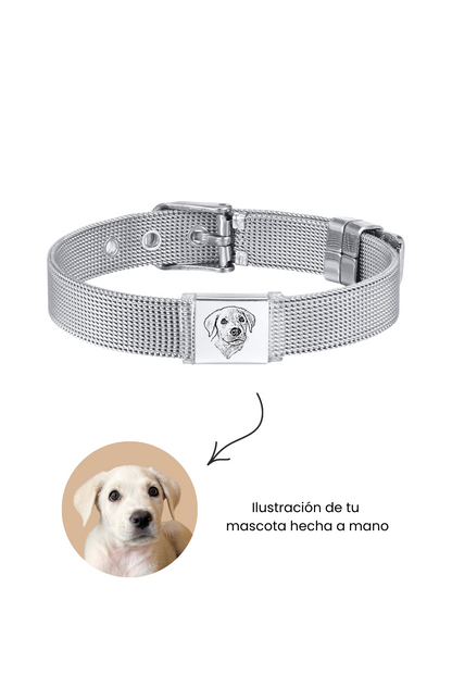 Pulsera para Hombre Personalizada con Cara de Mascota