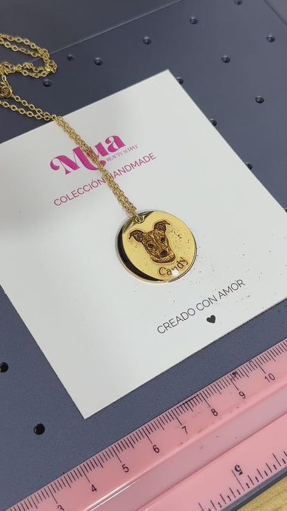 Collar Gran Amor 2.0 Placa con imagen de mascota, estilo realista